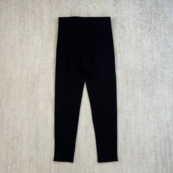 Zara Black Pull On Crop Pants L Bling Tuxedo Striped - Picture 4 of 10